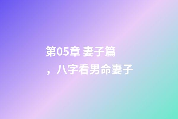 第05章 妻子篇，八字看男命妻子
